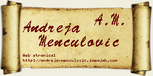 Andreja Menčulović vizit kartica